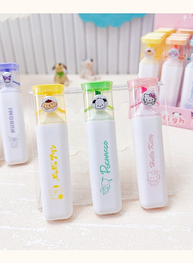 Sanrio 6-Color Highlighter Set, Cute Kuromi & My Melody Patterns, Dry-Quick Fluorescent Markers with Chisel Tip, Office School Supplies, Perfect Student Gift, Back to School & Gift Idea - Image 3